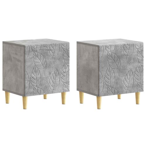 Нощно шкафче 2 pcs Бетонно сиво 43 x 34,5 x 50 см