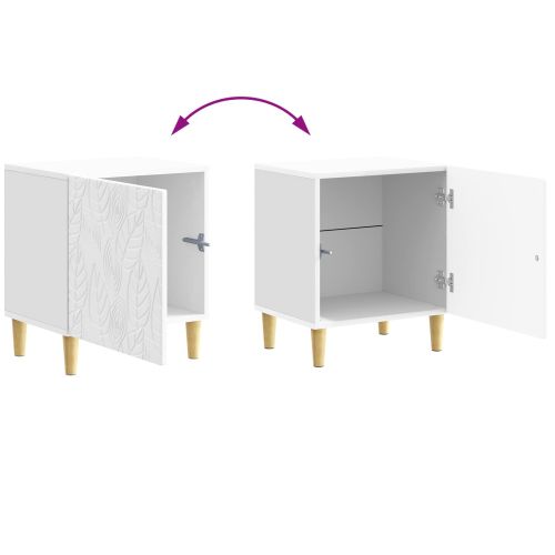 Нощно шкафче 2 pcs Бял гланц 43 x 34,5 x 50 см