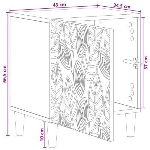 Нощно шкафче Старо дърво 43 x 34,5 x 50 см Инженерна дървесина