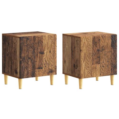 Нощно шкафче 2 pcs Старо дърво 43 x 34,5 x 50 см