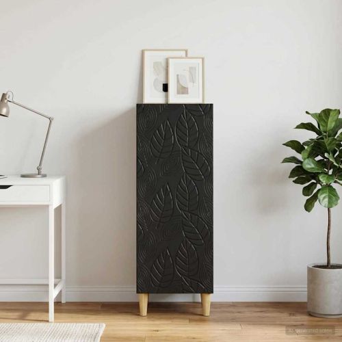 Служебен шкаф Черно 33 x 34,5 x 90 см Инженерна дървесина