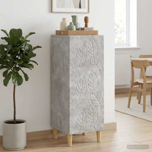 Служебен шкаф Бетонно сиво 33 x 34,5 x 90 см