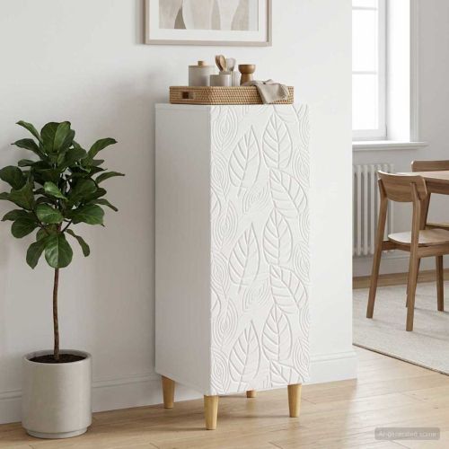 Служебен шкаф Бял гланц 33 x 34,5 x 90 см Инженерна дървесина