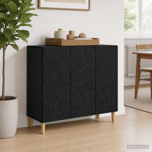 Служебен шкаф Черно 89 x 34,5 x 80 см Инженерна дървесина