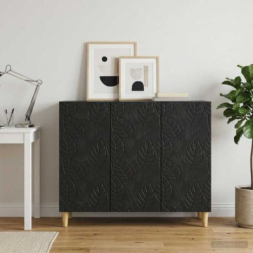 Служебен шкаф Черно 89 x 34,5 x 80 см Инженерна дървесина