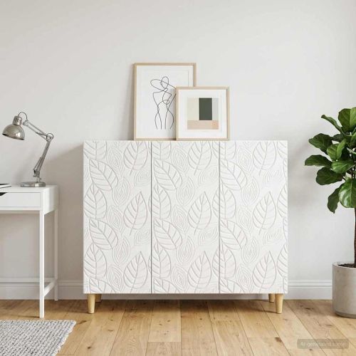 Служебен шкаф Бял гланц 89 x 34,5 x 80 см Инженерна дървесина