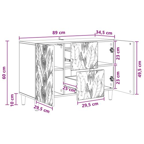 Служебен шкаф Черно 89 x 34,5 x 60 см Инженерна дървесина