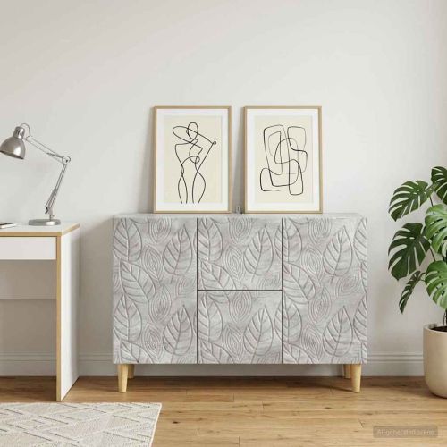 Служебен шкаф Бетонно сиво 89 x 34,5 x 60 см
