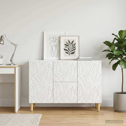 Служебен шкаф Бял гланц 89 x 34,5 x 60 см Инженерна дървесина