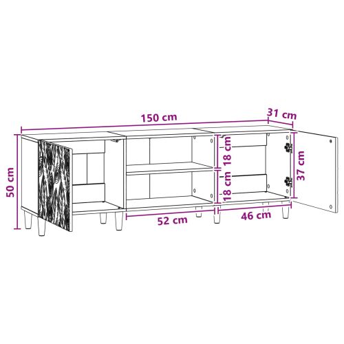 ТВ шкаф 150 x 31 x 50 см Сив Сонома Инженерна дървесина