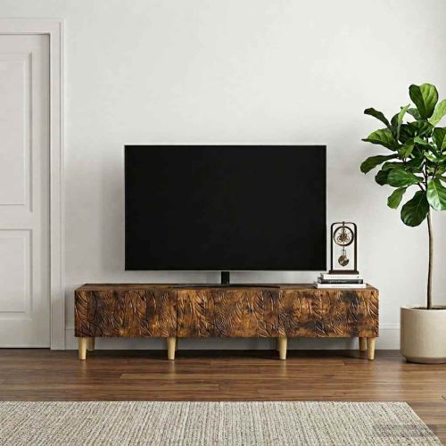 ТВ шкаф 147 x 34,5 x 30 см Опушен дъб Инженерна дървесина