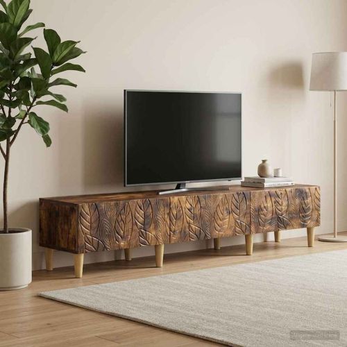 ТВ шкаф 147 x 34,5 x 30 см Опушен дъб Инженерна дървесина