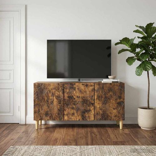 ТВ шкаф 99 x 34,5 x 50 см Опушен дъб Инженерна дървесина