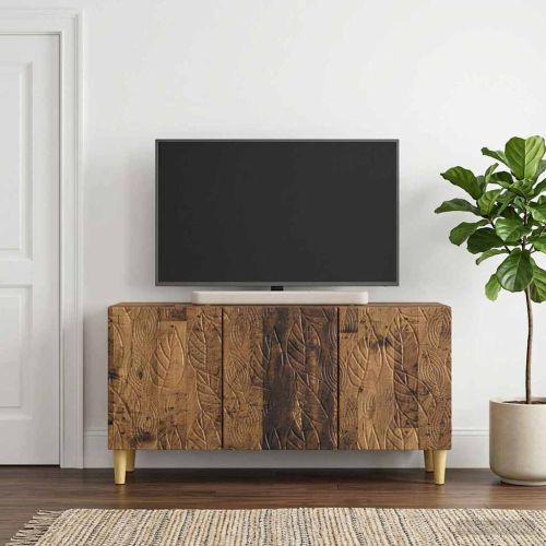 ТВ шкаф 99 x 34,5 x 50 см Старо дърво Инженерна дървесина