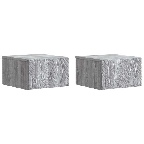 Стенен страничен масичка 2 pcs Сив Сонома 34,5 x 33 x 20 см