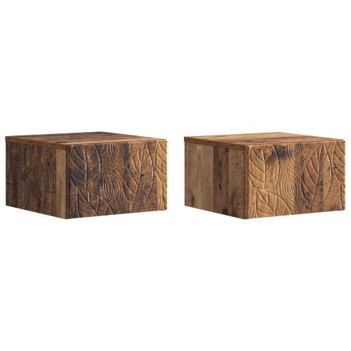 Стенен страничен масичка 2 pcs Старо дърво 34,5 x 33 x 20 см
