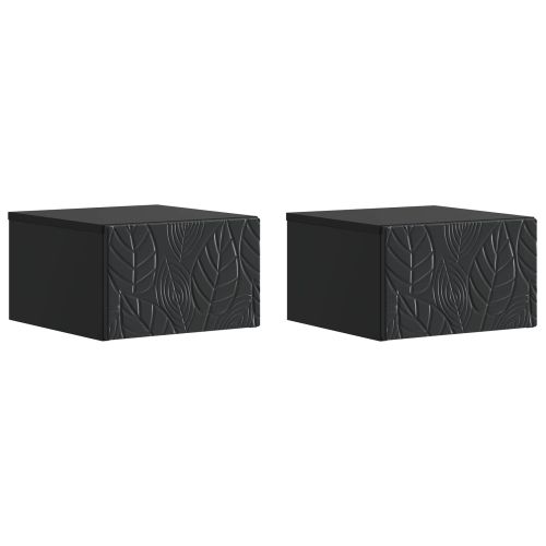 Спален шкаф с монтаж на стена 2 pcs Черно 49 x 34,5 x 20 см