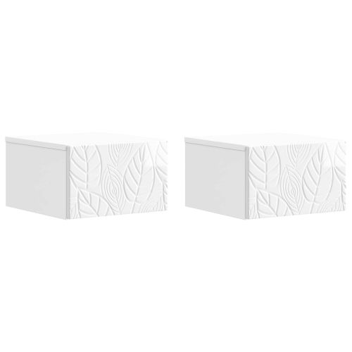 Спален шкаф с монтаж на стена 2 pcs Бял гланц 49 x 34,5 x 20 см