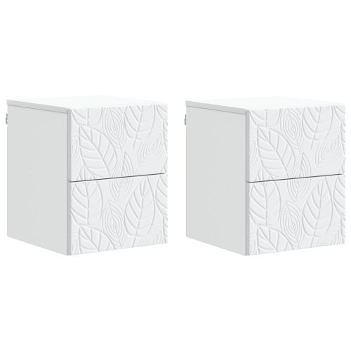Спален шкаф с монтаж на стена 2 pcs Бяло 34,5 x 33 x 40 см