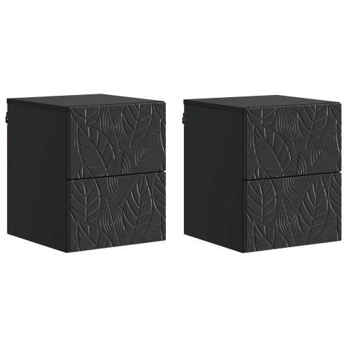Спален шкаф с монтаж на стена 2 pcs Черно 34,5 x 33 x 40 см