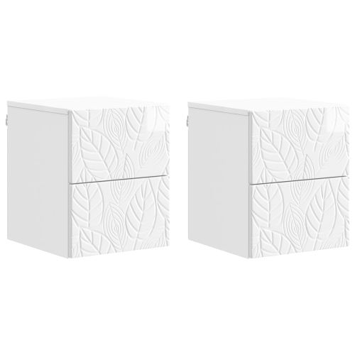 Спален шкаф с монтаж на стена 2 pcs Бял гланц 34,5 x 33 x 40 см