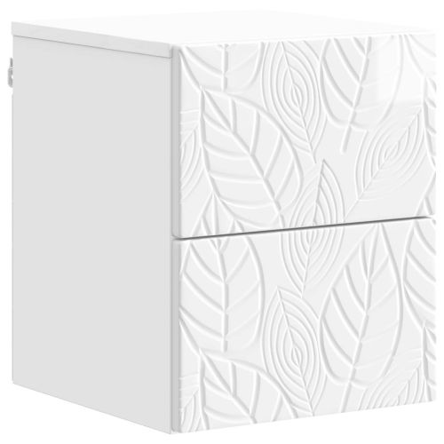 Спален шкаф с монтаж на стена 2 pcs Бял гланц 34,5 x 33 x 40 см