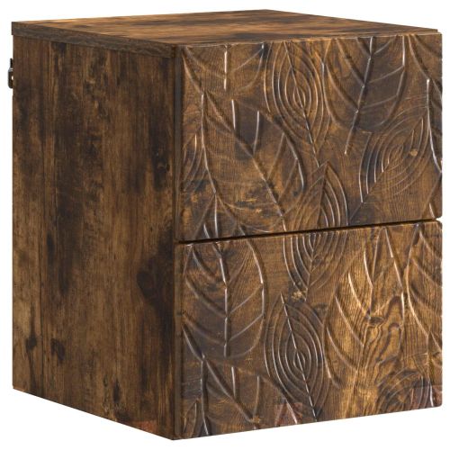 Спален шкаф с монтаж на стена Опушен дъб 34,5 x 33 x 40 см