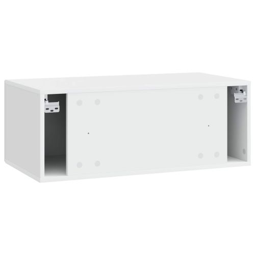 Стенно монтиран ТВ шкаф 98 x 41 x 30 см Бяло
