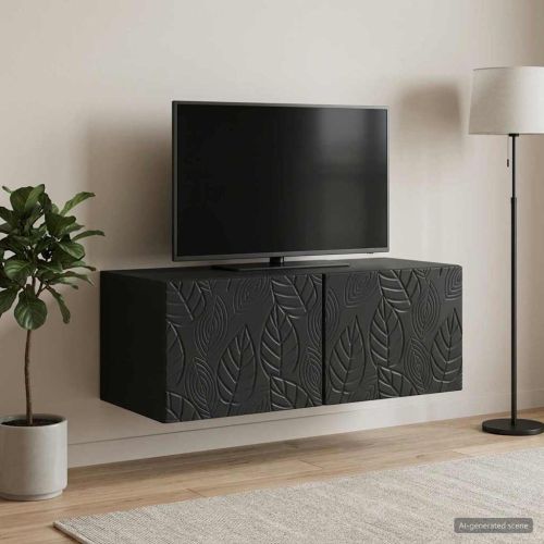 Стенно монтиран ТВ шкаф 98 x 41 x 30 см Черно