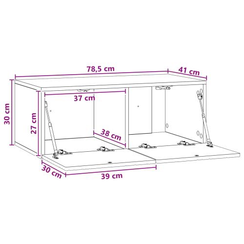 Стенно монтиран ТВ шкаф 78,5 x 31 см Дъб сонома