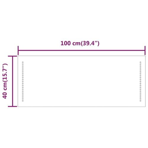 LED огледало за баня, 40x100 см