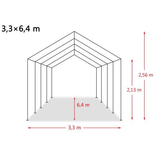 Мобилен навес за животни PVC 550 г/м² 3,3x6,4 м тъмнозелен