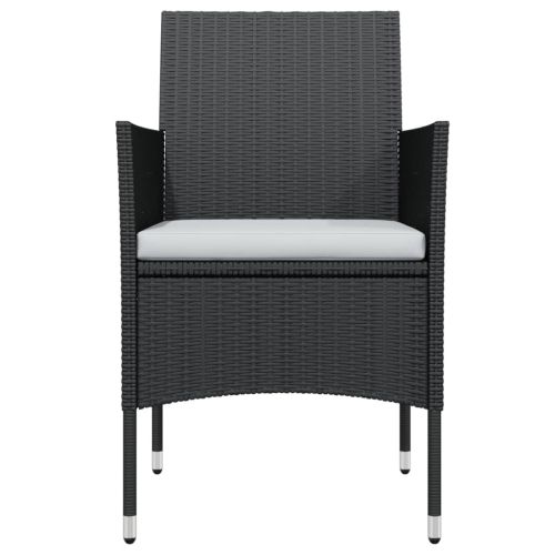 Градински трапезен комплект възглавници 9 части черен