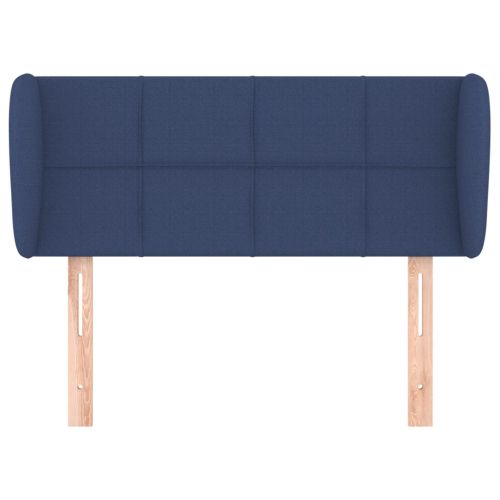 Горна табла за легло с уши, синя, 83x23x78/88 см, плат