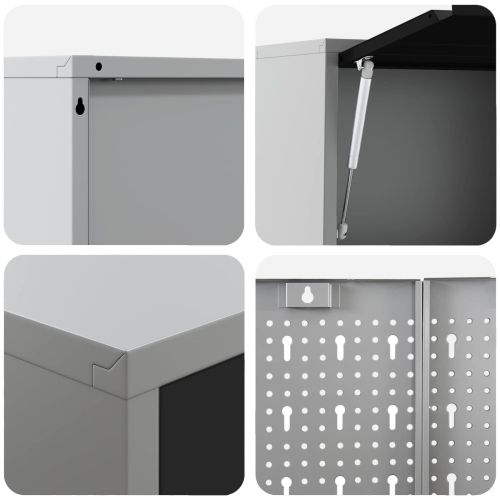 Комплект работни шкафове с чекмедже с рафт 8 pcs Сив