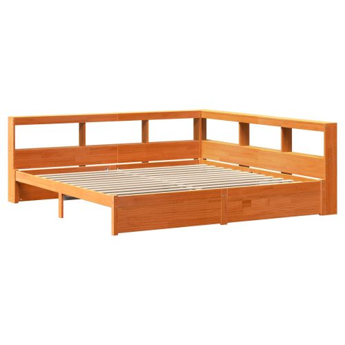Легло с библиотека 2 pcs Кафяво с восъчно покритие 200 x 200 cm