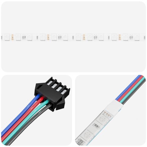 LED лента 12 бр. Черен и прозрачен Мед и пластмаса