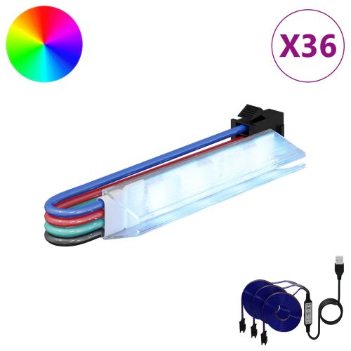 LED лента 12 бр. Черна и Многоцветна Мед и пластмаса