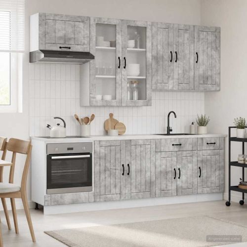 Кухненски единица LUCCA 8 pcs Бетонно сиво Инженерна дървесина
