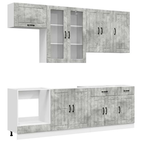 Кухненски единица LUCCA 8 pcs Бетонно сиво Инженерна дървесина