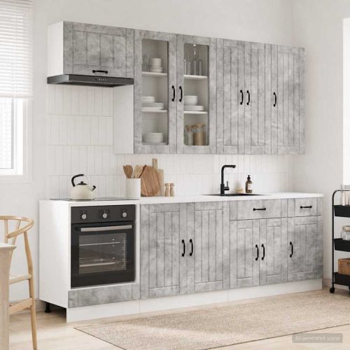 Кухненски единица LUCCA 8 pcs Бетонно сиво Инженерна дървесина