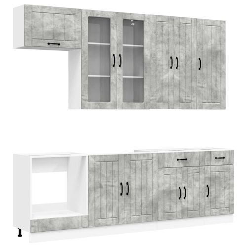 Кухненски единица LUCCA 8 pcs Бетонно сиво Инженерна дървесина