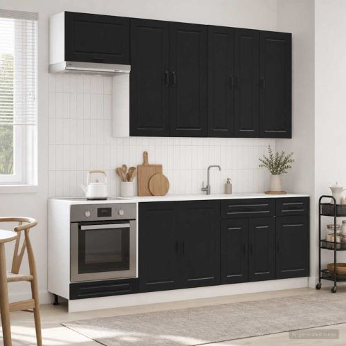 Кухненски единица PORTO 8 pcs Черно Инженерна дървесина