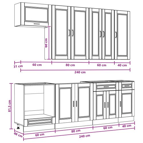 Кухненски единица PORTO 8 pcs Дъб сонома Инженерна дървесина