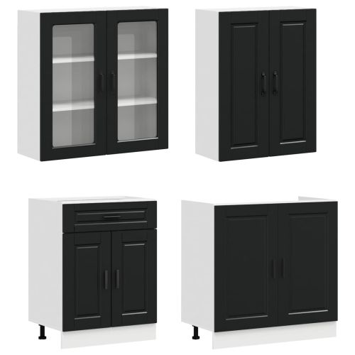 Кухненски единица PORTO 8 pcs Черно Инженерна дървесина