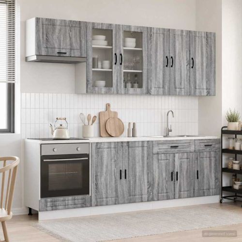 Кухненски единица PORTO 8 pcs Сив Сонома Инженерна дървесина