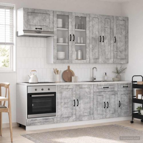 Кухненски единица KALMAR 8 pcs Бетонно сиво Инженерна дървесина