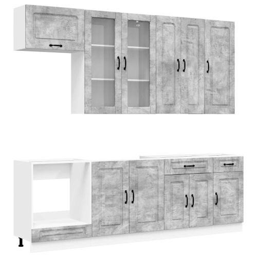 Кухненски единица KALMAR 8 pcs Бетонно сиво Инженерна дървесина