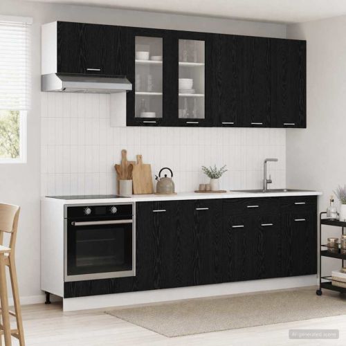 Кухненски единица LYON 8 pcs Черен дъб Инженерна дървесина