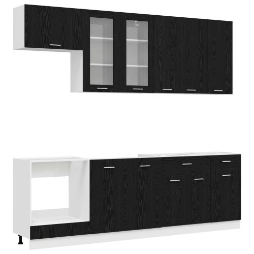 Кухненски единица LYON 8 pcs Черен дъб Инженерна дървесина